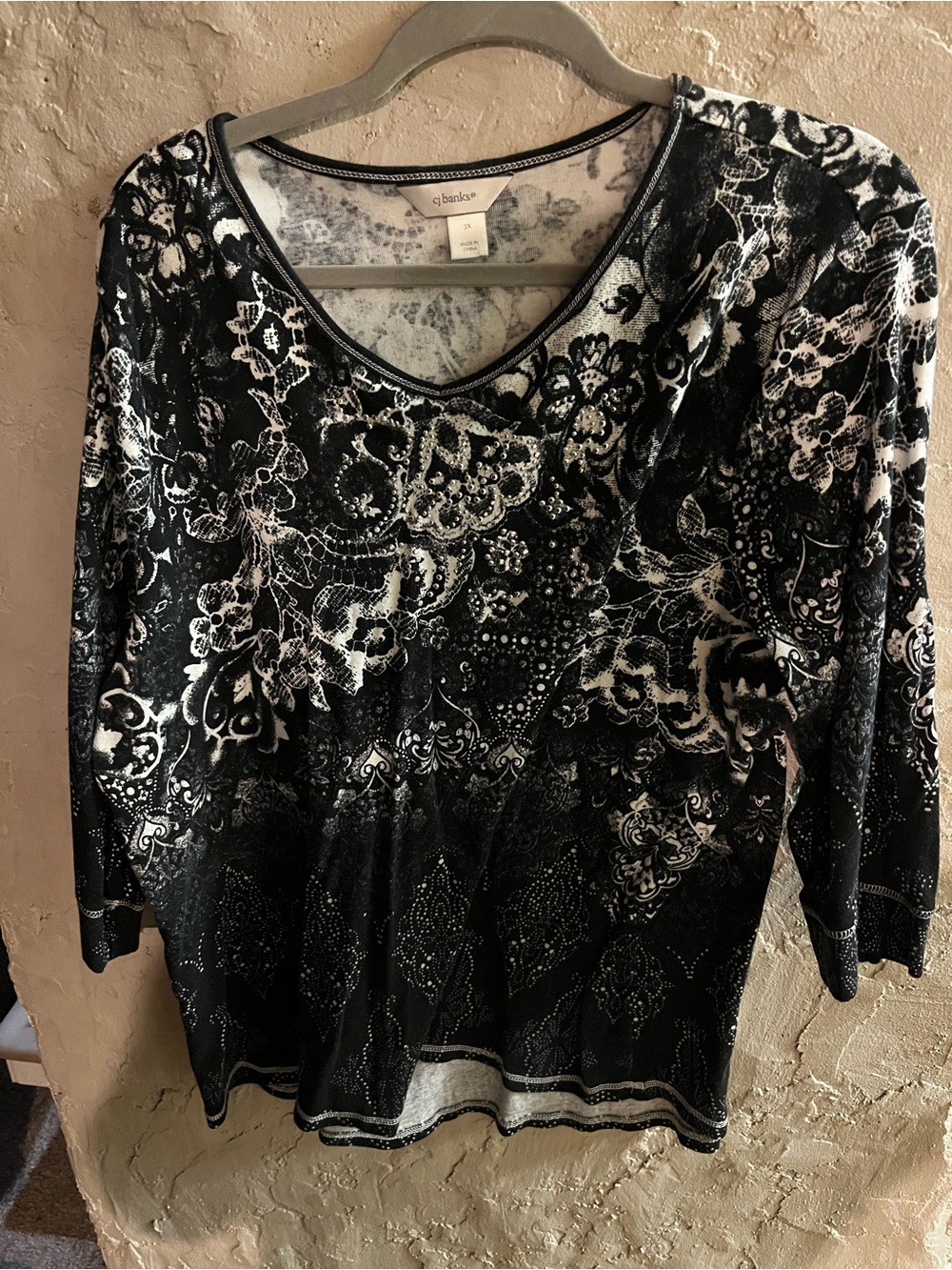 CJ Banks Women's Plus Size Embellished Knit Top – Size 3X